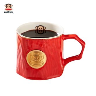 大嘴猴/PaulFrank  马克杯女生大容量陶瓷水杯350ml办公室手柄杯子（红色）