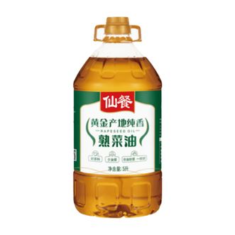 仙餐 黄金产地纯香菜籽油5L 非转基因物理压榨食用油四川菜油