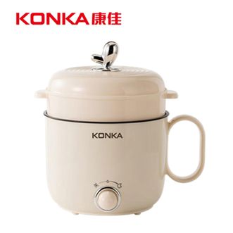 康佳/Konka  多功能电煮锅宿舍寝室迷你煮面锅小型电炒锅 KDZG-8000-L 米黄色