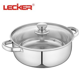 lecker  不锈钢汤锅26cm 家用不锈钢汤锅煮锅厨房烹饪锅具