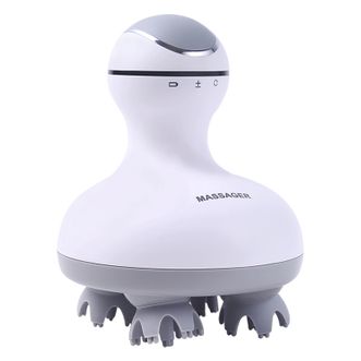 朗康 头部按摩器 头皮按摩仪干湿两用颈部手部腹部腿部腰部全身多部位揉捏充电便携圆形按摩器 LK-8015