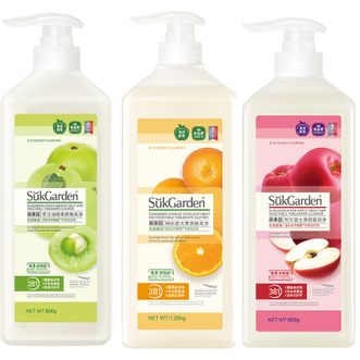 蔬果园/SukGarden  食品可用洗洁精大容量果蔬餐具清洗剂洗涤灵家用厨房洗碗液2.88kg  正品包邮