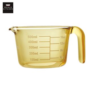 VISIONS  琥珀色量杯500ml 玻璃量杯带刻度厨房家用食品级耐高温烘焙量杯牛奶刻度玻璃杯