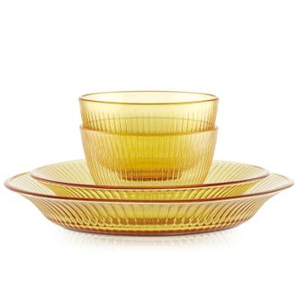 VISIONS  康宁餐具 SNAPWARE晶尊餐具系列琥珀色精致餐具（2个小碗1个小盘1个大盘）4件套套组件套SNAMD4C/KZYL
