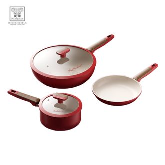 火象  鸿运莱锅具三件套炒锅30cm 煎锅24cm 奶锅18cm   HXG-TZ337