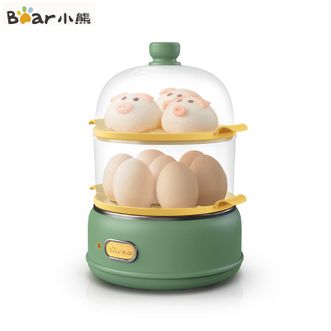 小熊/Bear  煮蛋器 一键快蒸机身精致小巧自动断电家用多功能双层迷你蒸蛋机早餐神器