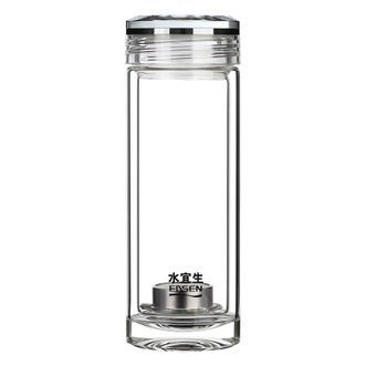 水宜生  双层防烫玻璃水杯 弱碱性水芯 316不锈钢茶隔 G905