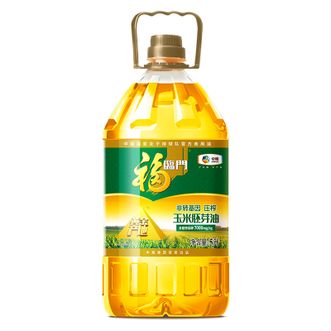 福临门  黄金产地玉米油  5L*1桶  健康营养压榨一级玉米胚芽油食用油