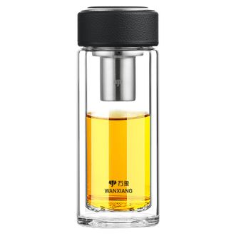 万象（WANXIANG）   玻璃杯泡茶杯喝水杯子家用带滤网315ML
