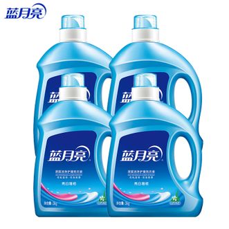 蓝月亮自然香亮白增艳洗衣液3kg*4瓶 洁净去污温和护衣
