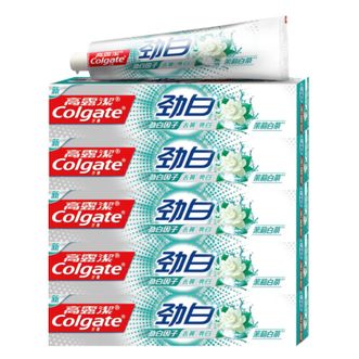 高露洁（colgate）劲白茉莉白茶味牙膏120g*5支新旧包装随机发