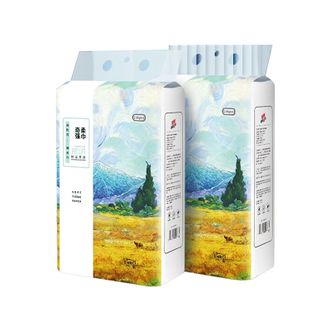 奇强  干湿两用棉柔巾一次性洗脸巾加大加厚珍珠纹卸妆棉悬挂抽取擦脸巾156抽*2包（TH）