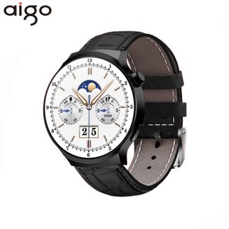 爱国者（aigo）  智能手表V8【黑色】旗舰版男女通用款健康监测心率多功能通话圆盘运动手表