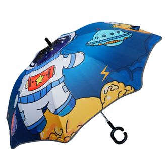 红叶  直杆自开纤维可可动人伞W1955 图案随机