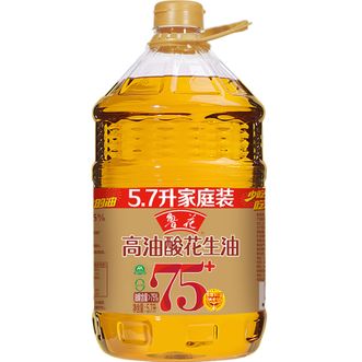 鲁花  物理压榨 高油酸花生油 5.7升大桶装