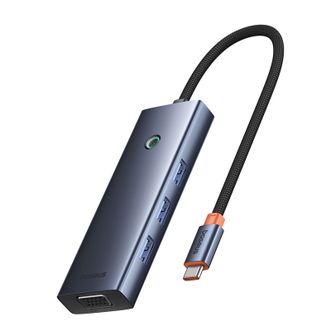 倍思(Baseus)七合一扩展坞、一键息屏HDMI4K同屏PD100W快充USB3.0千兆网口转接头
