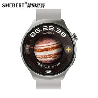 Smebert  健康心率监测血氧监测睡眠监测多功能通话圆盘运动手表 WATCH4银色
