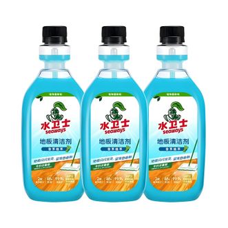 水卫仕/SEAWAYS  地板清洁剂瓷砖木地板地砖扫地机器人洗地机去污（香茅）3瓶 cjsws41122-ZS