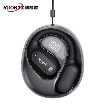 KOOKZZ  挂耳运动蓝牙耳机高音质HIFI级无损音质不入耳式运动超长续航 R10黑色