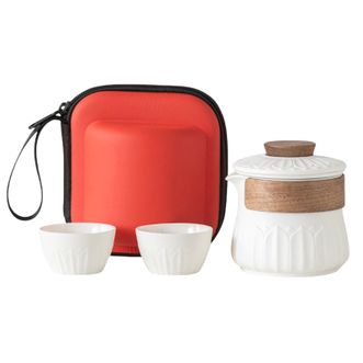 宏裕  元宝茶具福袋快客套装 1壶2杯1收纳包-HYXQ1042白色