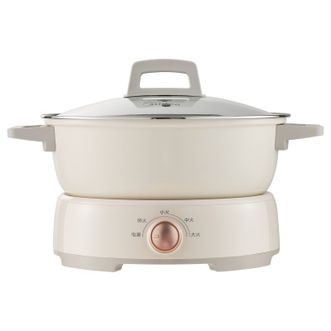美的/Midea  电磁炉 电火锅 IH飞快沸腾 分体可拆洗 4.5L 3分钟速热 旋钮 0氟钛陶涂层 6档火力 3级能效HGE22BY06 配汤锅