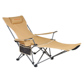 沃特曼/Whotman  户外折叠椅躺椅带头枕坐躺两用椅露营椅子午休沙滩钓鱼椅77195