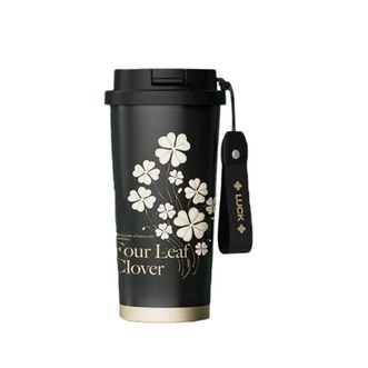 格沵/germ  四叶草系列 闪耀保温杯 双饮带吸管水杯咖啡杯大容量杯子 500ML 幸运夜