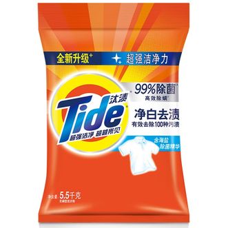 汰渍  净白去渍洗衣粉  11斤（5.5kg*1袋）  99%除菌  高效除螨 家中常备