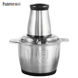 翰乐  3L绞肉机家用料理机 绞菜机辅食机多功能电动搅拌机小型切菜机碎菜机碎肉机绞馅机肉馅机YR-001（3L不锈钢碗）灰色