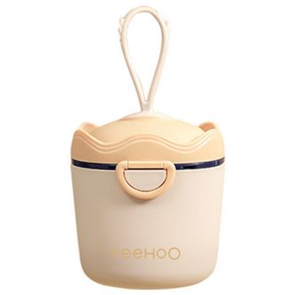 英氏（YEEHOO）  奶粉盒辅食米粉盒便携式婴儿宝宝外出密封防潮分装格盒储存罐零食 皇冠奶粉盒【洛克黄】