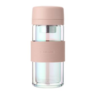 双立人（ZWILLING）  双层玻璃茶滤杯 粉色 310ml 1026355
