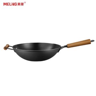 美菱/MELNG  陆川手工铁锅带耳32cm 手工浇铸铁锅家用厨房防锈炒锅爆炒锅煎锅炒菜锅