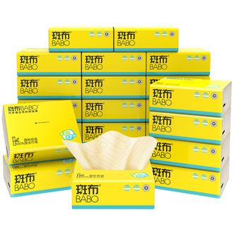 斑布/BABO  BASE系列抽纸 原生竹浆本色 3层90抽24包 整箱 DBCR90D24-X （长：135*宽：200）mm