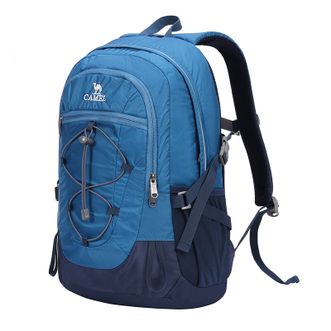 骆驼/Camel  户外双肩包男女徒步旅行运动登山包 A1W3FI101B,靛蓝
