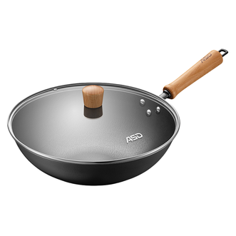 爱仕达/ASD  铁锅家用炒菜锅平底锅无涂层炒锅老式燃气灶适用煤气灶专用 32口径