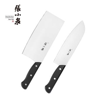 张小泉  黑金刚刀具两件套 斩切刀+小厨刀组合套装 黑金刚系列家用厨房不锈钢刀具切丝切菜刀 D40170100