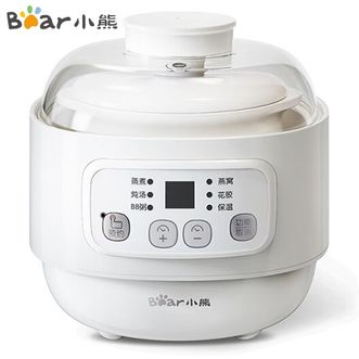 小熊/Bear  电炖锅  【带蒸笼】0.8L小容量隔水炖陶瓷燕窝炖盅煮粥锅迷你宝宝辅食煲 白瓷煲汤锅  DDZ-A08T8