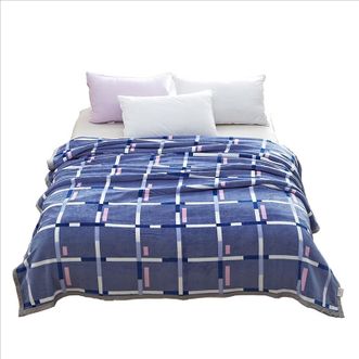 恒源祥  加厚保暖双拼法莱绒沙发午睡盖毯-洛克