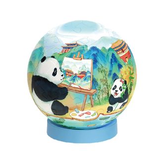 故宫文具  萌宝熊猫 绘故宫 拼图玩具 带小夜灯功能 故宫熊猫 个性创意桌面摆件玩具