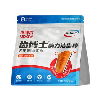 小胖爪  齿博士-酶力洁齿棒120g 1包装 味道随机