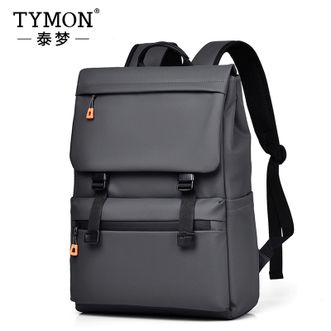 泰梦/TYMON  双肩包电脑包大容量防泼水 USB充电口学院风时尚双肩包TM-2023 深灰色