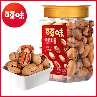 百草味  碧根果500g 罐装 每日坚果干果手剥零食特产送礼