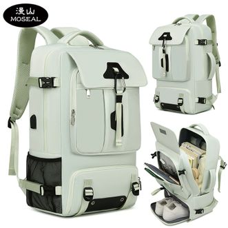 漫山/MOSEAL  多功能大容量双肩包男商务旅行包带鞋仓电脑包背包女学生书包 MS-2515