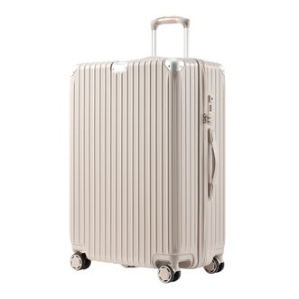 银座  拉链箱 （桃皮绒 内里 ）铝框26寸旅行箱万向轮燕麦灰