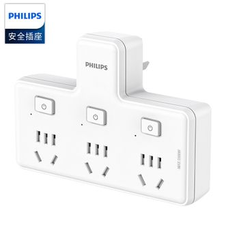 飞利浦(PHILIPS) 插线排 SPB3030W/93 新国标插座 无线3位分控开关1转3
