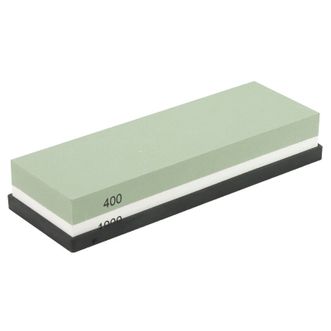 拜杰（BJ）  白刚玉双面磨刀石  家用天然油石菜刀磨刀器神器  400目/1000目