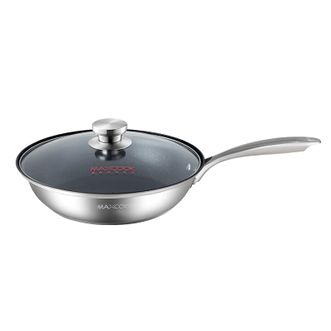 美厨（MAXCOOK）不粘煎炒多用锅家用厨房烹饪锅具食品级304不锈钢炒锅复合锅底燃气灶电磁炉通用MCLP-612