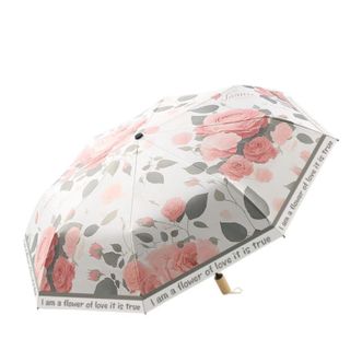 美度（MAYDU）   太阳伞女防晒防紫外线晴雨两用黑胶清新插画遮阳伞实木柄折叠