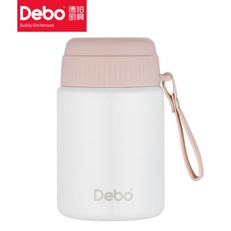 德铂（Debo）  纳瓦斯304不锈钢焖烧杯600ml容量便携保温桶饭盒焖粥罐DEP-874白色