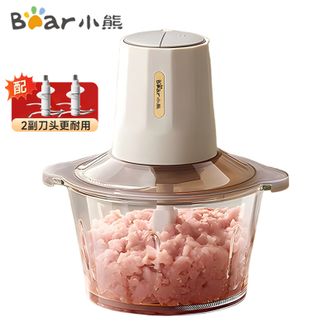 小熊/Bear  绞肉机  【玻璃碗双刀】家用绞馅机碎肉机饺子肉馅机 QSJ-E03B2